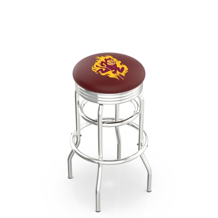 30 Chrome 2-Ring Arizona State Swivel Bar Stool,Accent Ring,Sparky